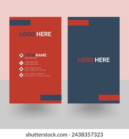 Red and Black modern and creative business card design template, Illustration Vector 10 two sided card