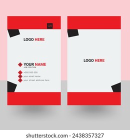 Red and Black modern and creative business card design template, Illustration Vector 10 two sided card