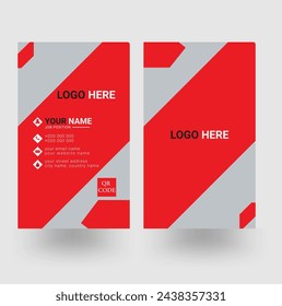 Red and Black modern and creative business card design template, Illustration Vector 10 two sided card