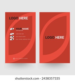 Red and Black modern and creative business card design template, Illustration Vector 10 two sided card