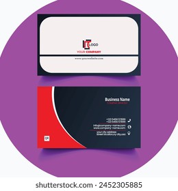 Red and black modern creative business card  and name card, Creative and Clean Business Card Template. Flat Design Vector Illustration. Stationery Design.