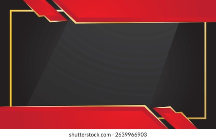 Red black modern geometric frame background