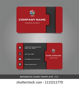 Red and Black modern name and business card template,vector and illustration