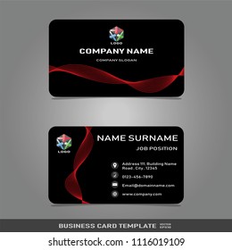 Red and Black modern name and business card template,with creative pattern design,vector and illustration