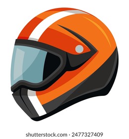 Red and black motorcycle helmet with clear visor on white background