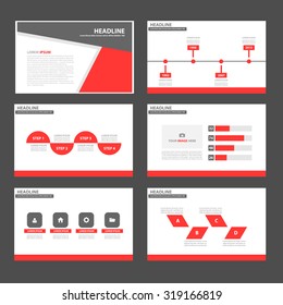 Red and black Multipurpose Infographic elements and icon presentation template flat design set for advertising marketing brochure flyer leaflet