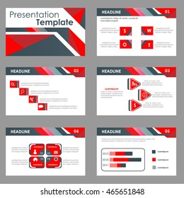 Red and black Multipurpose Infographic elements and icon presentation template flat design