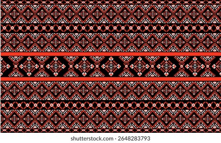 Padrão nativo americano vermelho e preto, design navajo. Ornamento nativo americano. Ética tradicional de fundo geométrico abstrato para
decoração, vestuário, tecido, têxtil, moda.