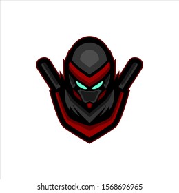 red and black ninja e sports logo gaming mascot