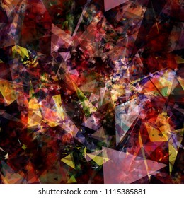 Red, black, orange seamless texture from triangles. Abstract vector background for web page, banners backdrop, fabric, home decor, wrapping