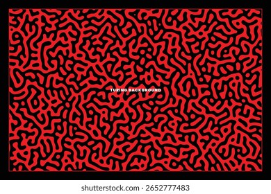 Red and Black Organic Reaction-Diffusion Texture . Can Be Used for Experimental Design Posters, Futuristic Branding, or Conceptual Visual Identity