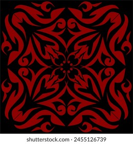 Red and black ornament concept pattern design 