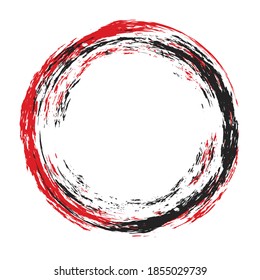 Red Black Paint Brush Stroke Circle Stock Vector (Royalty Free ...