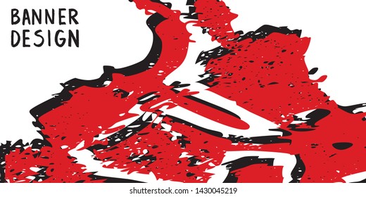 Red black paint spots on white background