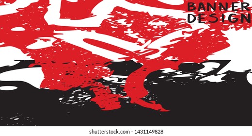 Red black paint spots on white background