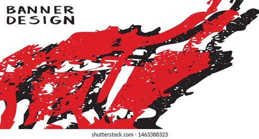 Red black paint spots on white background