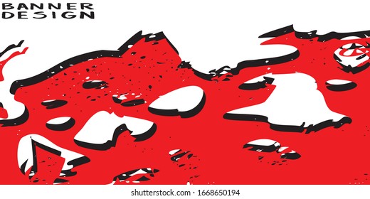 Pinturas negras rojas sobre fondo blanco