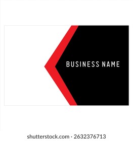 Red black pentagon shape vector, business card design.