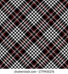 Red and black plaid pattern. Checkered textile, gingham inspired design for pillows, shirts, dresses, tablecloth etc.  