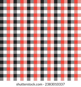 Red and black plaid pattern with oblique line inside background. plaid pattern background. plaid background. Seamless pattern. for backdrop, decoration, gift wrapping, gingham tablecloth.