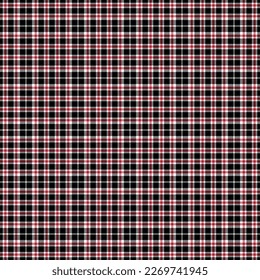 Red and Black Plaid Seamless Pattern - Colorful and bright plaid repeating pattern design