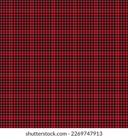 Red and Black Plaid Seamless Pattern - Colorful and bright plaid repeating pattern design