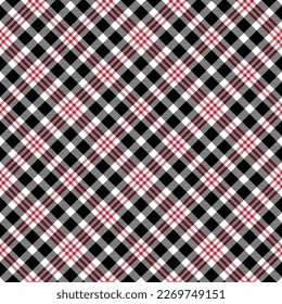 Red and Black Plaid Seamless Pattern - Colorful and bright plaid repeating pattern design