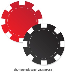 Red and black poker chips vector isolated