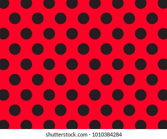 polka dots black and red