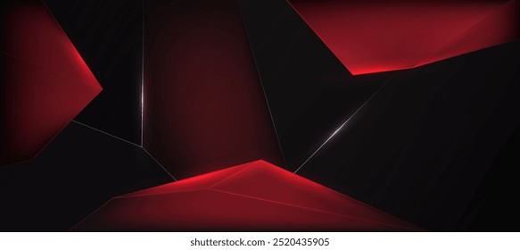 Red Black polygon abstract elegant background vector illustration