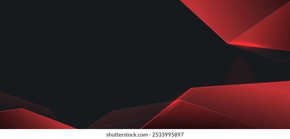 Ilustración vectorial de fondo elegante abstracta del polígono negro rojo, producto del negocio del Anuncio presente EPS 10