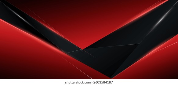 red black polygon abstract elegant background vector illustration, banner business product presentations