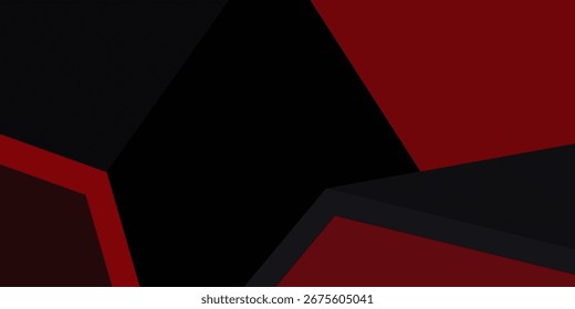 Ilustración vectorial de fondo elegante abstracta del polígono negro rojo, producto del negocio del Anuncio presente