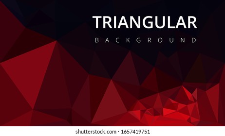 Red black polygonal mosaic triangular background. Futuristic, technology creative business design template. 3d vector illustration