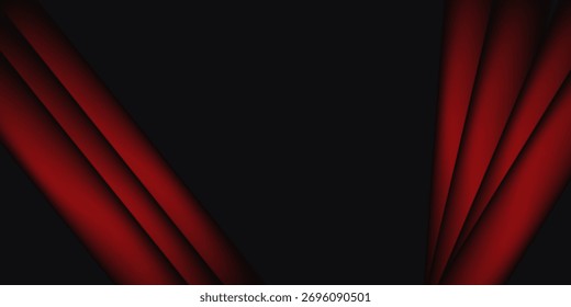Fondo de polígono negro rojo con Vector de fondo elegante abstracto mínimo