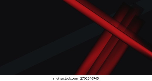 Rot-schwarzer Polygonhintergrund mit minimalem abstraktem, elegantem Hintergrund, Vektor