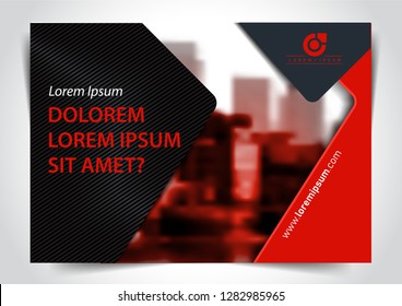 Red and Black Presentation Cover. Horizontal Marketing Template Design for Widescreen. A4 Size.