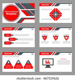 red and black presentation template Infographic elements flat design