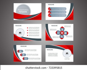 Red and Black presentation template Infographic elements flat design