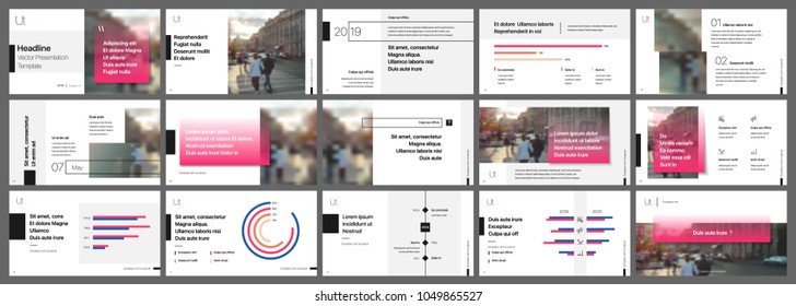 Red and black presentation templates elements on a white background. Vector infographics. Use in Presentation, flyer and leaflet, corporate report, marketing, advertising, annual report, banner.