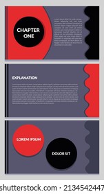 Red and black presentation templates for title, content, and elipse diagram. Cool and clean color elements.