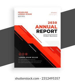 red and black professional annual report layout a company document vector