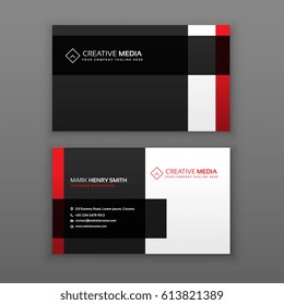 Red And Black Professional Business Card Design