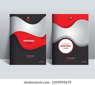 Red Black Proposal Cover Design Template Concepts adept for multipurpose projects