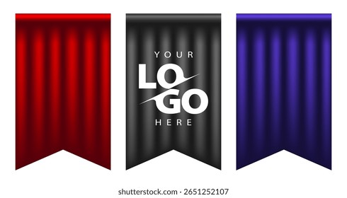 Banners de logotipo personalizáveis vermelho, preto, roxo