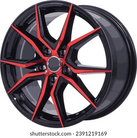 Red Black Racing rim. Alloy Wheel Rim Racing Car Rim