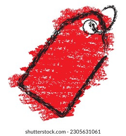 red black rectangle crayon tag vector 

