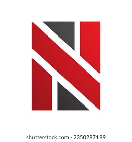 Letra roja y negra rectangular con forma de icono N sobre fondo blanco