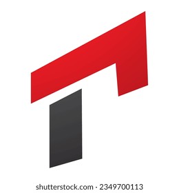 Red and Black Rectangular Letter R Icon on a White Background