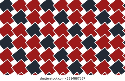 red and black repeat diamond pattern, replete image design for fabric printing, on white background